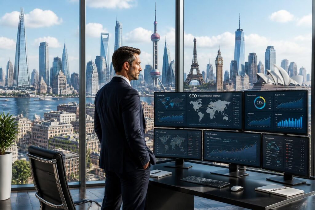 consultant seo international spécialisé en référencement pour améliorer votre visibilité mondiale et booster la croissance de votre entreprise à l'échelle internationale.